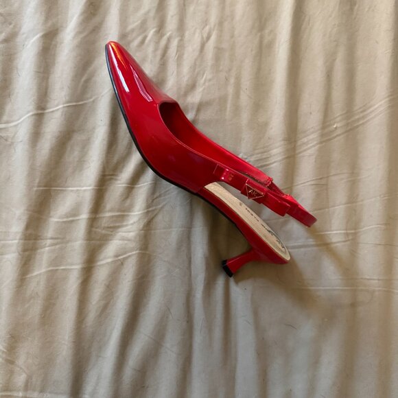 Red Slingback Kitten Heel - Picture 4 of 7